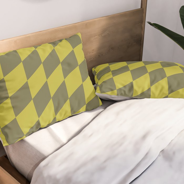 Wavy Chartreuse x Shaded Lichen Pillow Sham Gallery Image 2