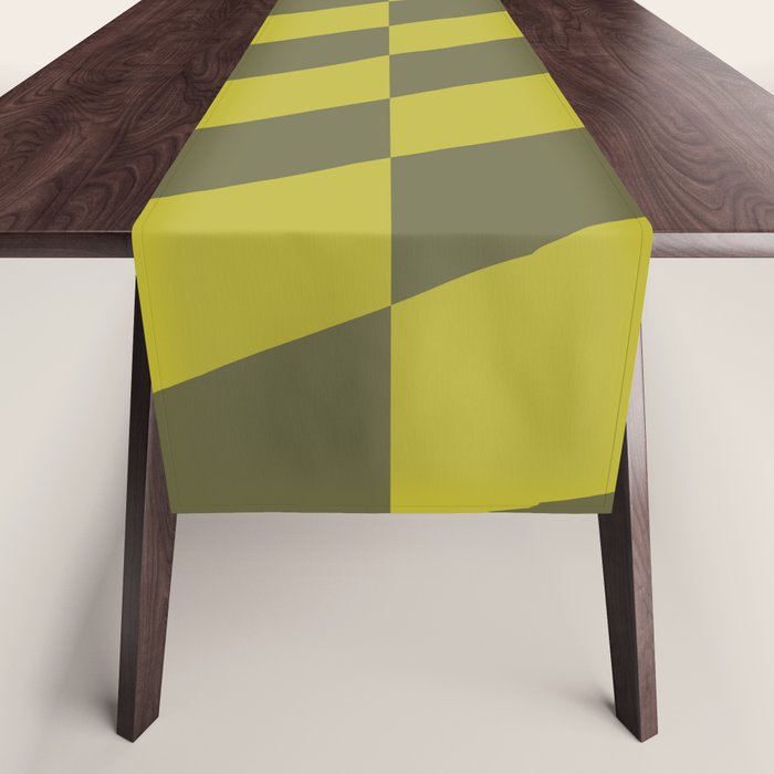 Wavy Chartreuse x Shaded Lichen Table Runner Gallery Image 1