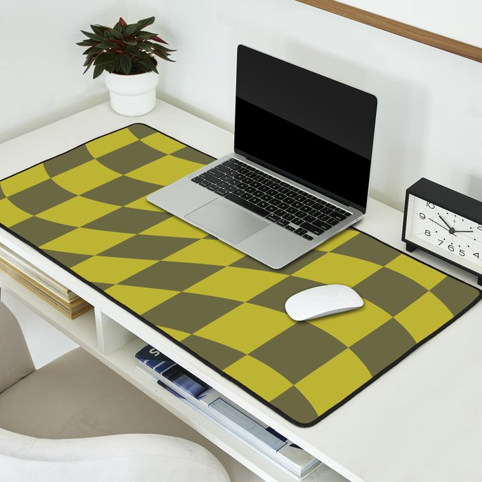 Wavy Chartreuse x Shaded Lichen Desk Mat Gallery Image 2