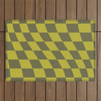 Wavy Chartreuse x Shaded Lichen Outdoor Rug Gallery Image 1