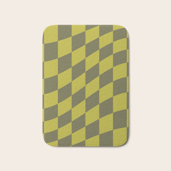 Wavy Chartreuse x Shaded Lichen Bath Mat Gallery Image 1
