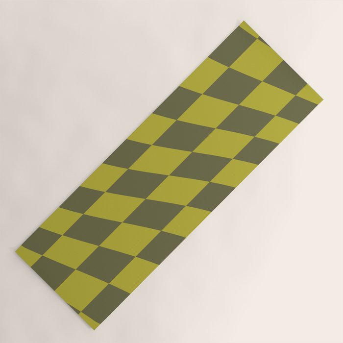 Wavy Chartreuse x Shaded Lichen Yoga Mat Gallery Image 1