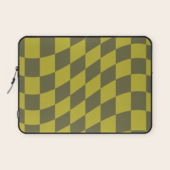 Wavy Chartreuse x Shaded Lichen Laptop Sleeve Gallery Image 1