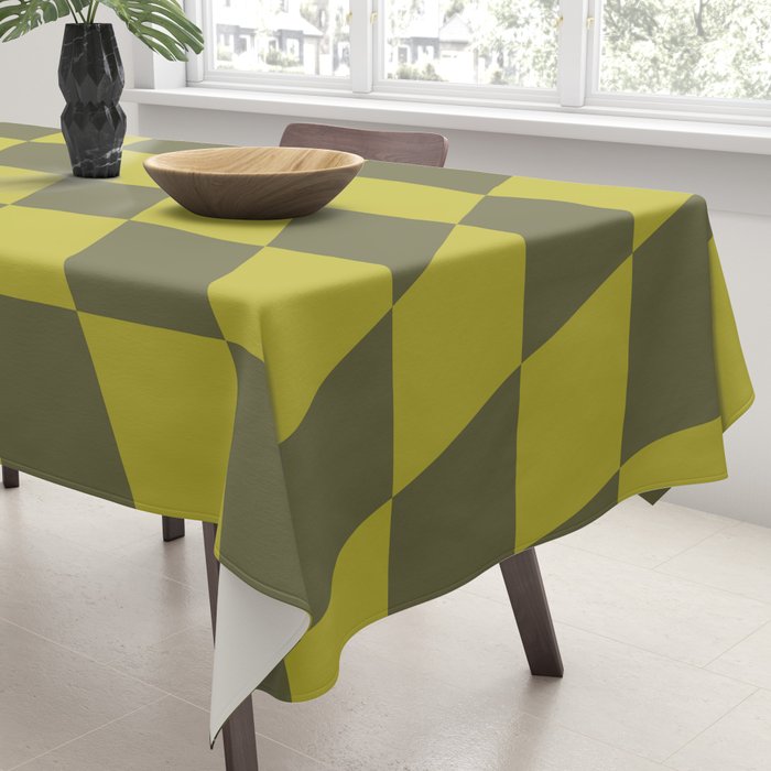 Wavy Chartreuse x Shaded Lichen Tablecloth Gallery Image 3