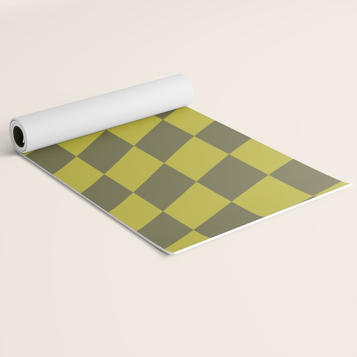 Wavy Chartreuse x Shaded Lichen Yoga Mat Gallery Image 2