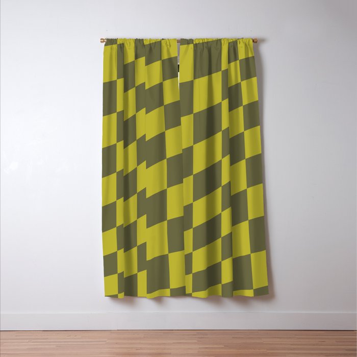 Wavy Chartreuse x Shaded Lichen Window Curtain Gallery Image 3
