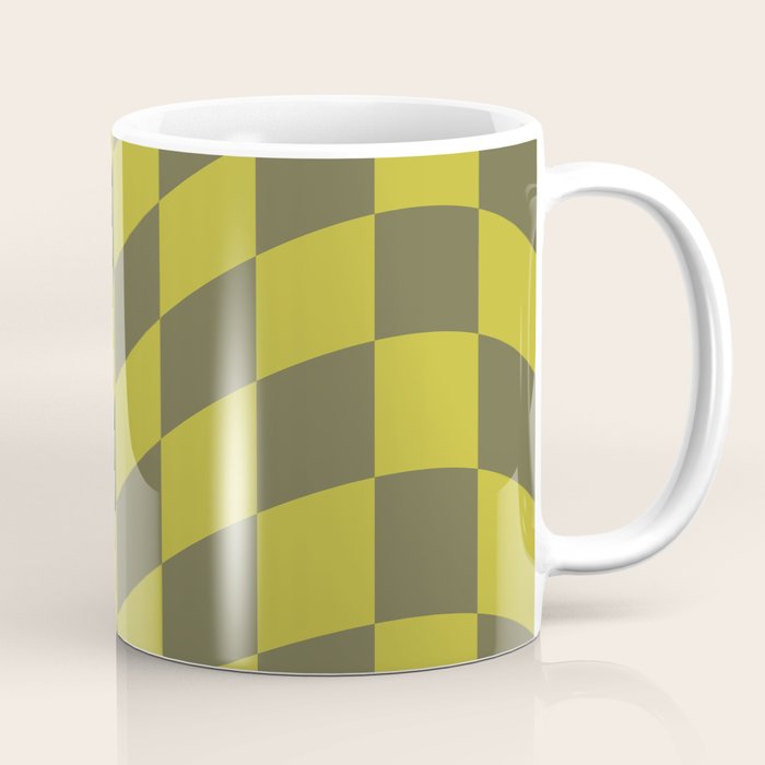Wavy Chartreuse x Shaded Lichen Coffee Mug Gallery Image 1