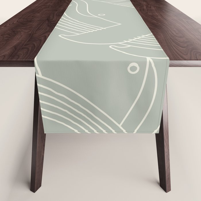 Minimalist Blue Whale Table Runner Gallery Image 1