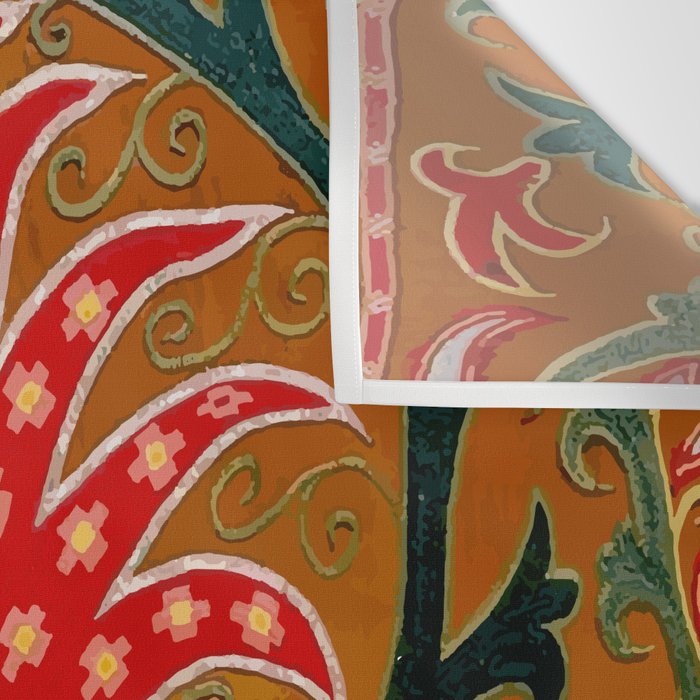 Detail of Shakhrisyabz Suzani Floral Textile Wall Tapestry Gallery Image 3