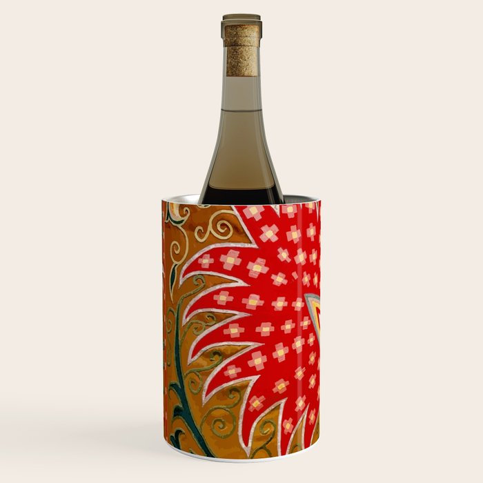 Detail of Shakhrisyabz Suzani Floral Textile Wine Chiller Gallery Image 2
