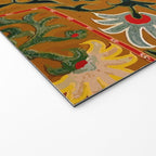 Detail of Shakhrisyabz Suzani Floral Textile Welcome Mat Gallery Image 2