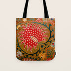 Detail of Shakhrisyabz Suzani Floral Textile Tote Bag Gallery Image 1