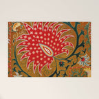 Detail of Shakhrisyabz Suzani Floral Textile Welcome Mat Gallery Image 1