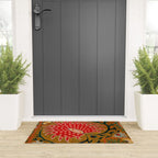 Detail of Shakhrisyabz Suzani Floral Textile Welcome Mat Gallery Image 3