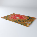 Detail of Shakhrisyabz Suzani Floral Textile Rug Gallery Image 3