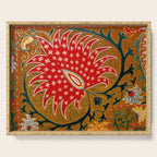 Detail of Shakhrisyabz Suzani Floral Textile Serving Tray Gallery Image 1