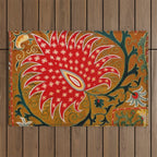 Detail of Shakhrisyabz Suzani Floral Textile Outdoor Rug Gallery Image 1