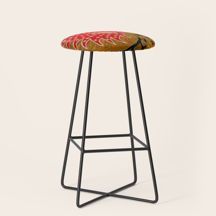 Detail of Shakhrisyabz Suzani Floral Textile Stool Gallery Image 1