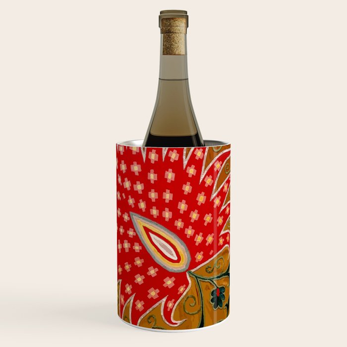 Detail of Shakhrisyabz Suzani Floral Textile Wine Chiller Gallery Image 1