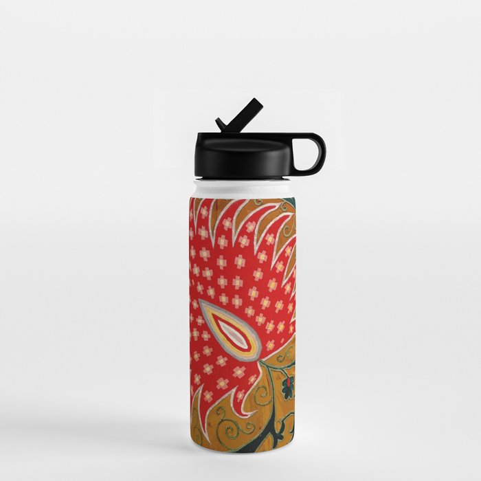Detail of Shakhrisyabz Suzani Floral Textile Water Bottle Gallery Image 1
