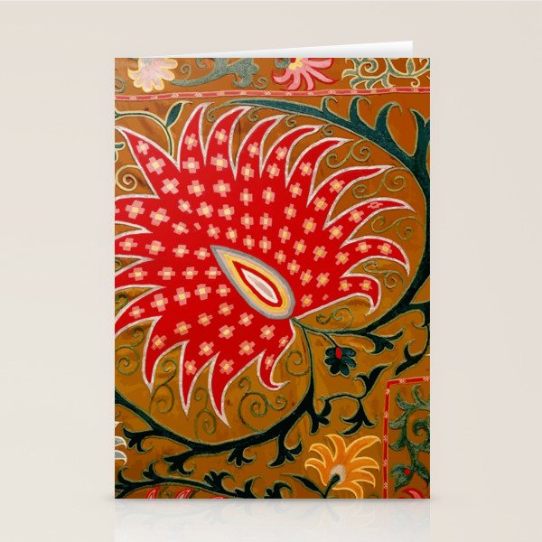 Detail of Shakhrisyabz Suzani Floral Textile Stationery Card Gallery Image 1