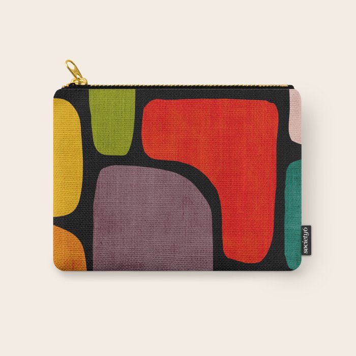 Black & Colorful Shapes Modern I Carry All Pouch Gallery Image 1