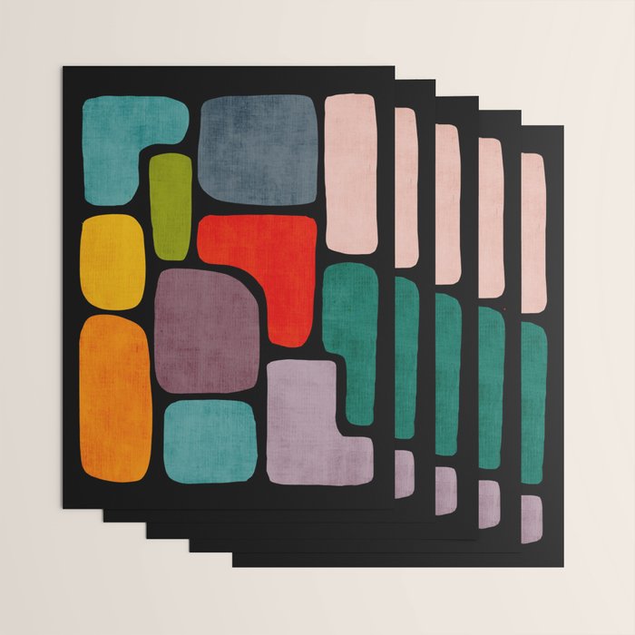 Black & Colorful Shapes Modern I Wrapping Paper Gallery Image 3