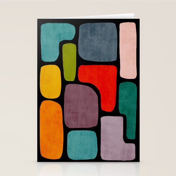 Black & Colorful Shapes Modern I Stationery Card Gallery Image 1