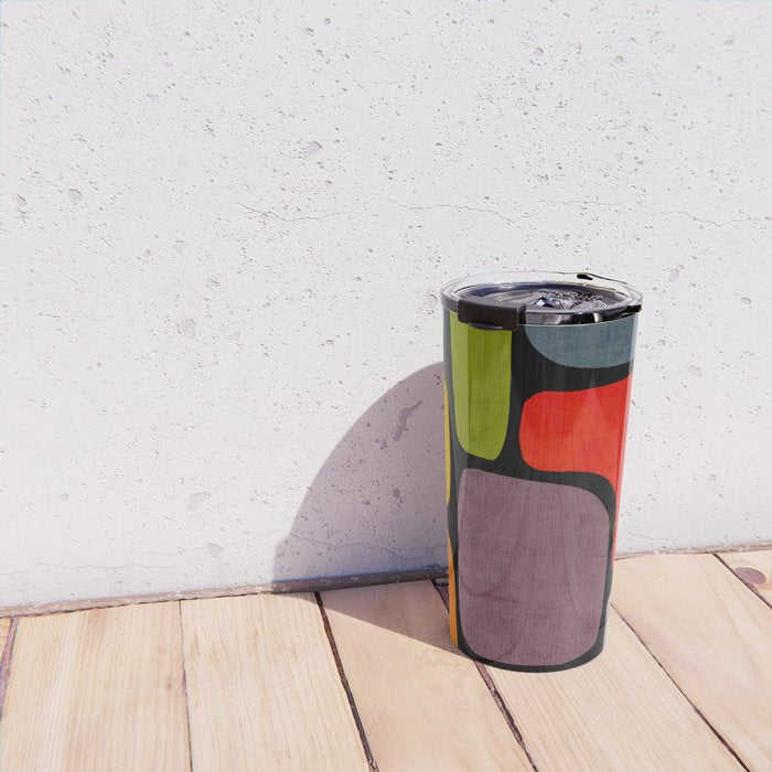 Black & Colorful Shapes Modern I Travel Mug Gallery Image 4