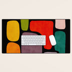 Black & Colorful Shapes Modern I Desk Mat Gallery Image 1