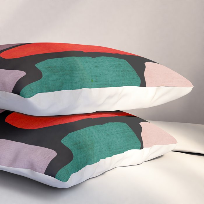 Black & Colorful Shapes Modern I Pillow Sham Gallery Image 3