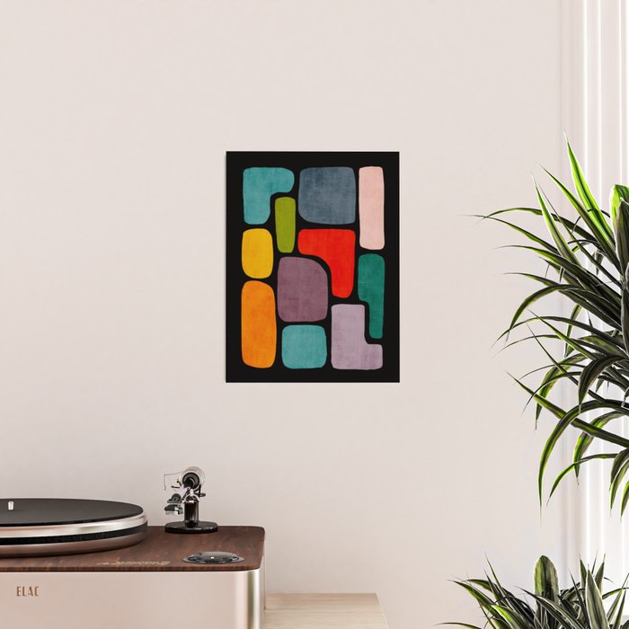 Black & Colorful Shapes Modern I Poster Gallery Image 2