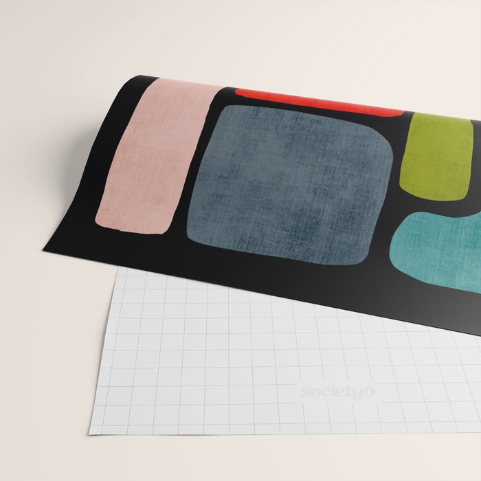 Black & Colorful Shapes Modern I Wrapping Paper Gallery Image 2