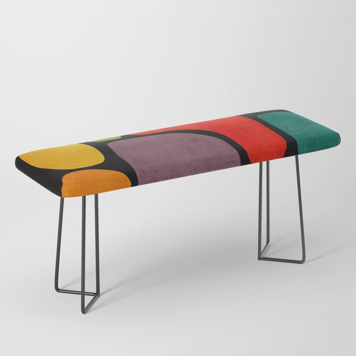 Black & Colorful Shapes Modern I Bench Gallery Image 1