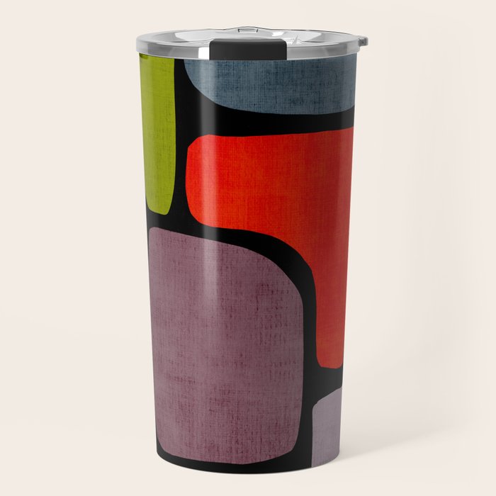 Black & Colorful Shapes Modern I Travel Mug Gallery Image 1