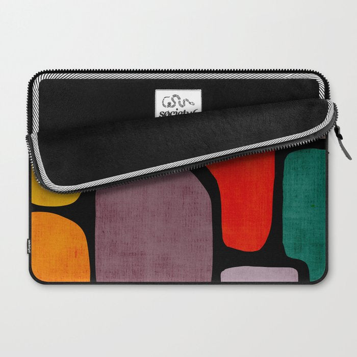 Black & Colorful Shapes Modern I Laptop Sleeve Gallery Image 2