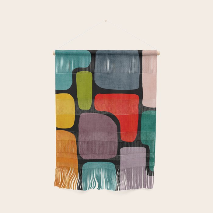 Black & Colorful Shapes Modern I Wall Hanging Gallery Image 1