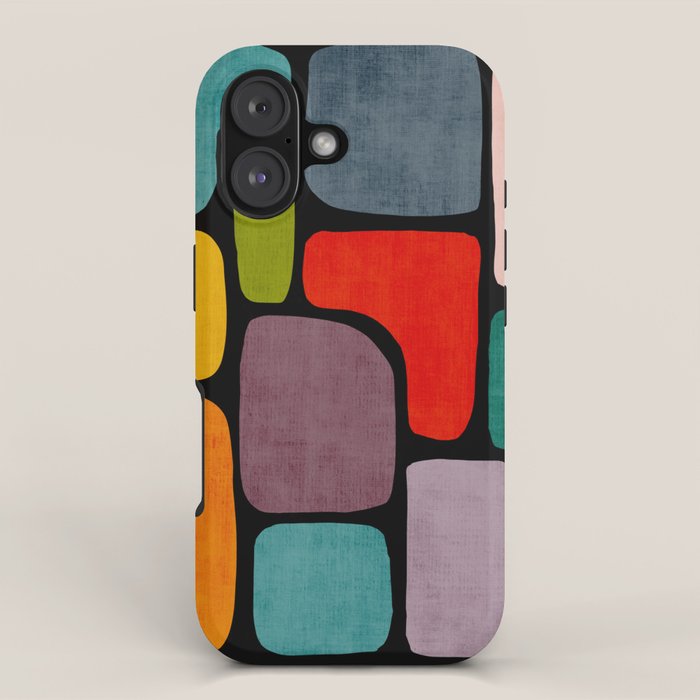 Black & Colorful Shapes Modern I iPhone Case Gallery Image 1