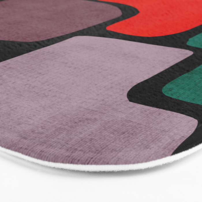 Black & Colorful Shapes Modern I Bath Mat Gallery Image 3
