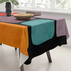 Black & Colorful Shapes Modern I Tablecloth Gallery Image 3
