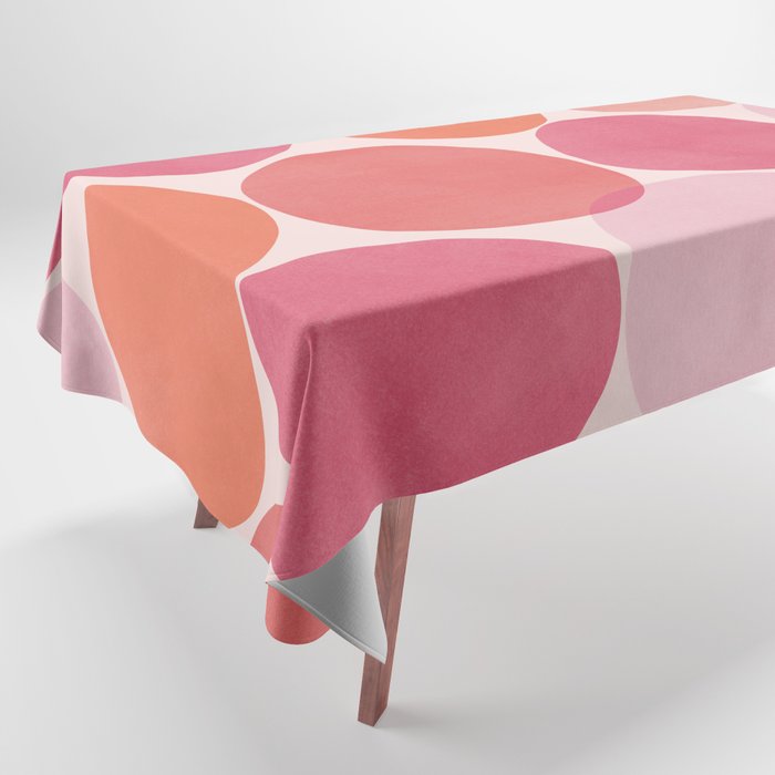 Playful Red and Pink Dots Tablecloth Gallery Image 1