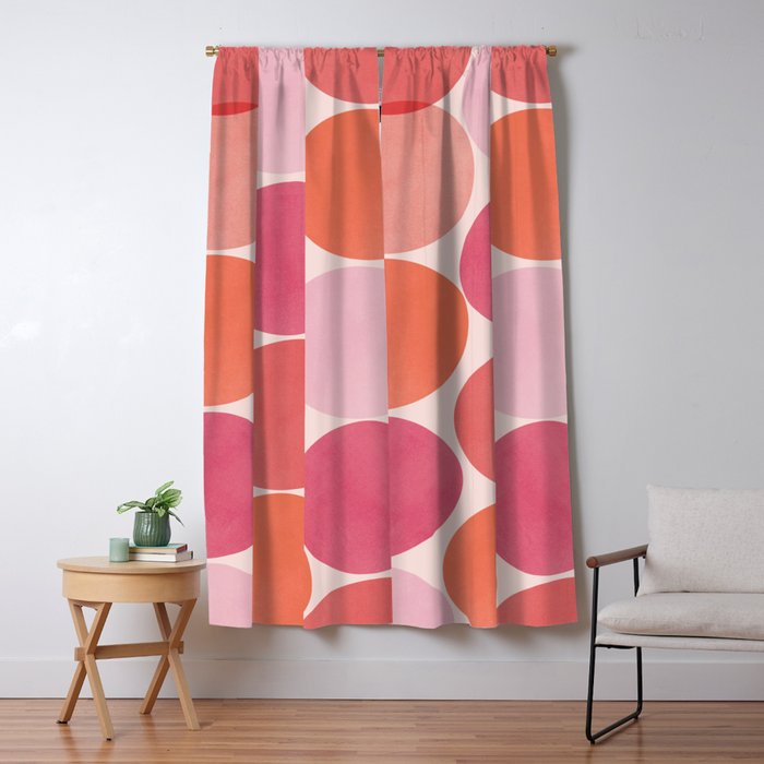 Playful Red and Pink Dots Window Curtain Gallery Image 1