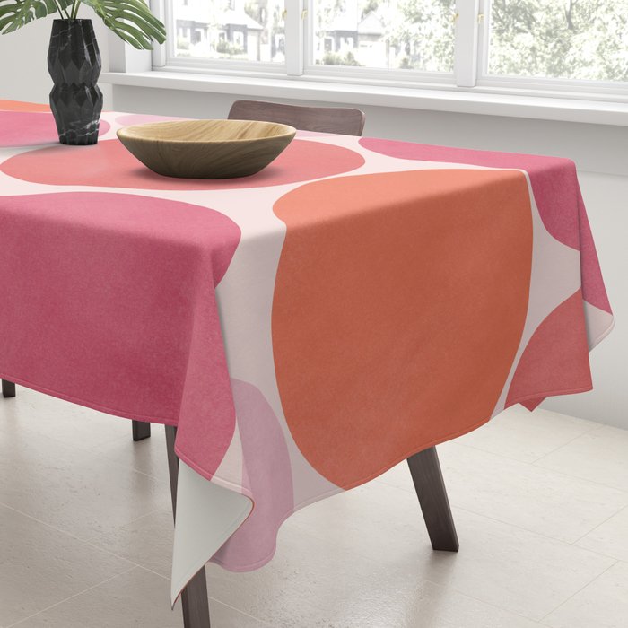 Playful Red and Pink Dots Tablecloth Gallery Image 3