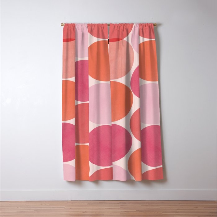 Playful Red and Pink Dots Window Curtain Gallery Image 3