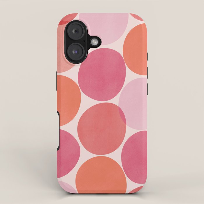 Playful Red and Pink Dots iPhone Case Gallery Image 1