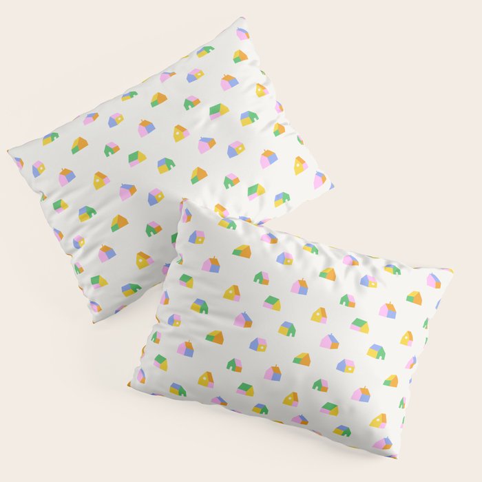 Colorful toy house city pattern Pillow Sham Gallery Image 3
