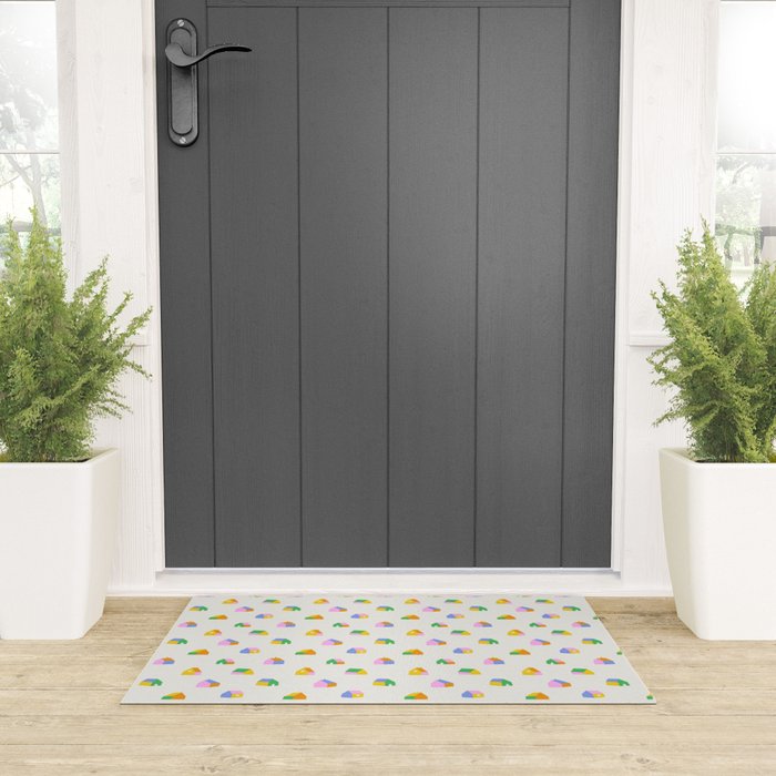 Colorful toy house city pattern Welcome Mat Gallery Image 3