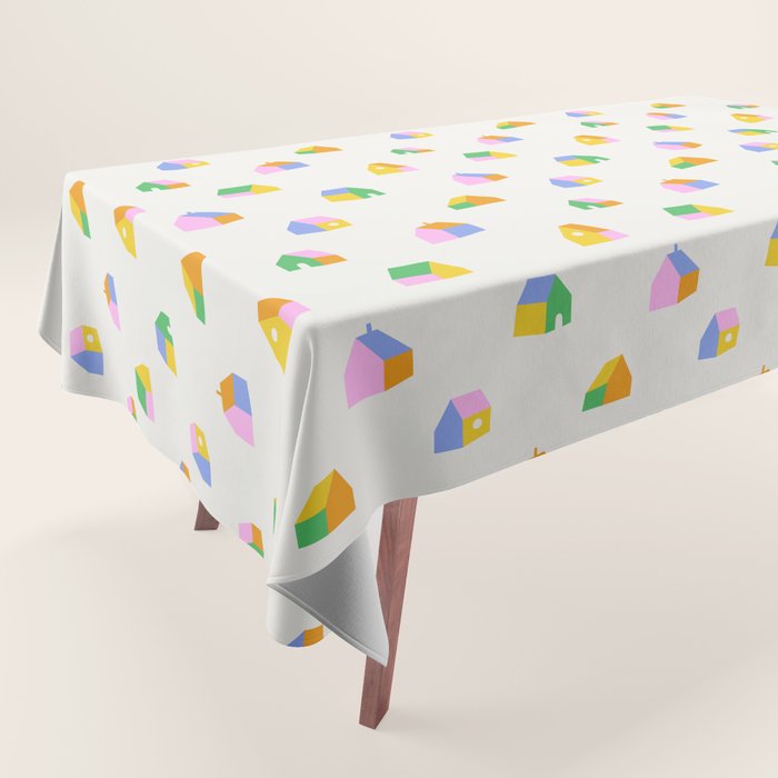 Colorful toy house city pattern Tablecloth Gallery Image 1