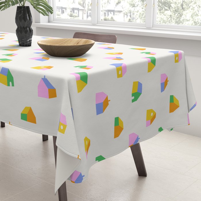 Colorful toy house city pattern Tablecloth Gallery Image 3