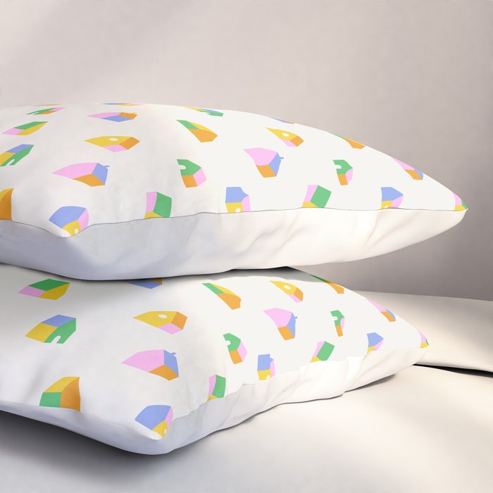 Colorful toy house city pattern Pillow Sham Gallery Image 3